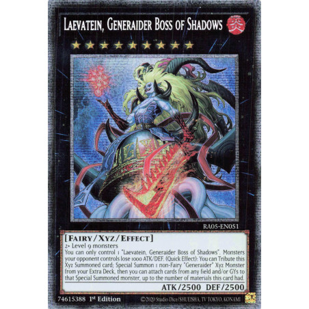 Yu-Gi-Oh TCG RA05-EN051 STAR Laevatein, Generaider Boss of Shadows Starlight Rare Rarity Collection 5