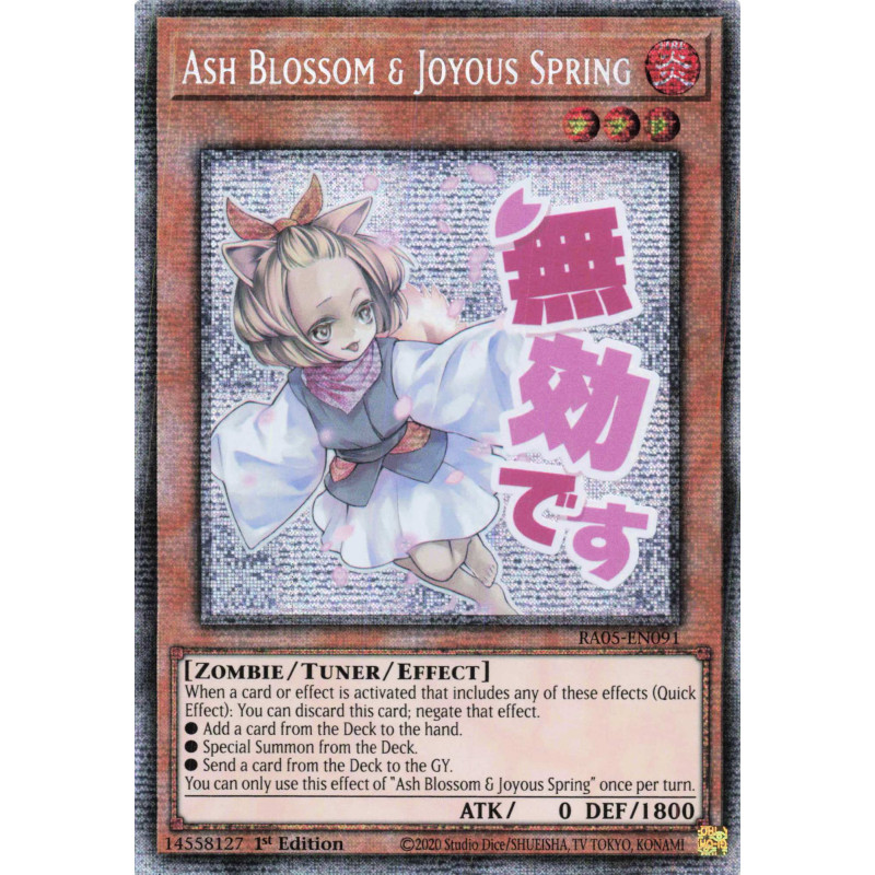 Yu-Gi-Oh TCG RA05-EN091 STAR Ash Blossom & Joyous Spring (stamp artwork) Starlight Rare Rarity Collection 5