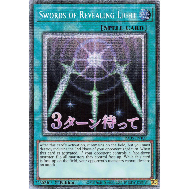 Yu-Gi-Oh TCG RA05-EN109 STAR Swords of Revealing Light (stamp artwork) Starlight Rare Rarity Collection 5
