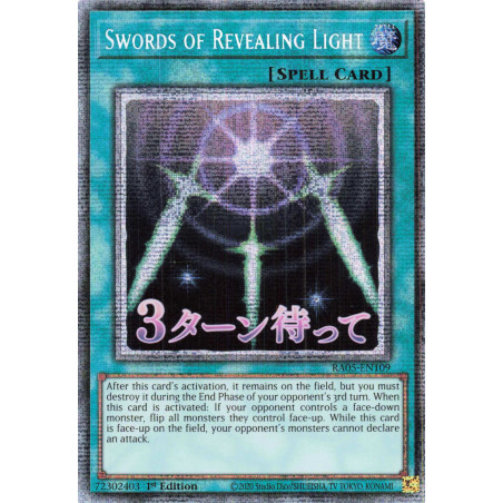 Yu-Gi-Oh TCG RA05-EN109 STAR Swords of Revealing Light (stamp artwork) Starlight Rare Rarity Collection 5