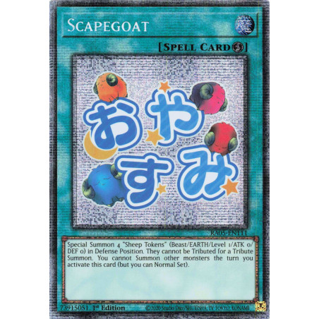 Yu-Gi-Oh TCG RA05-EN111 STAR Scapegoat (stamp artwork) Starlight Rare Rarity Collection 5