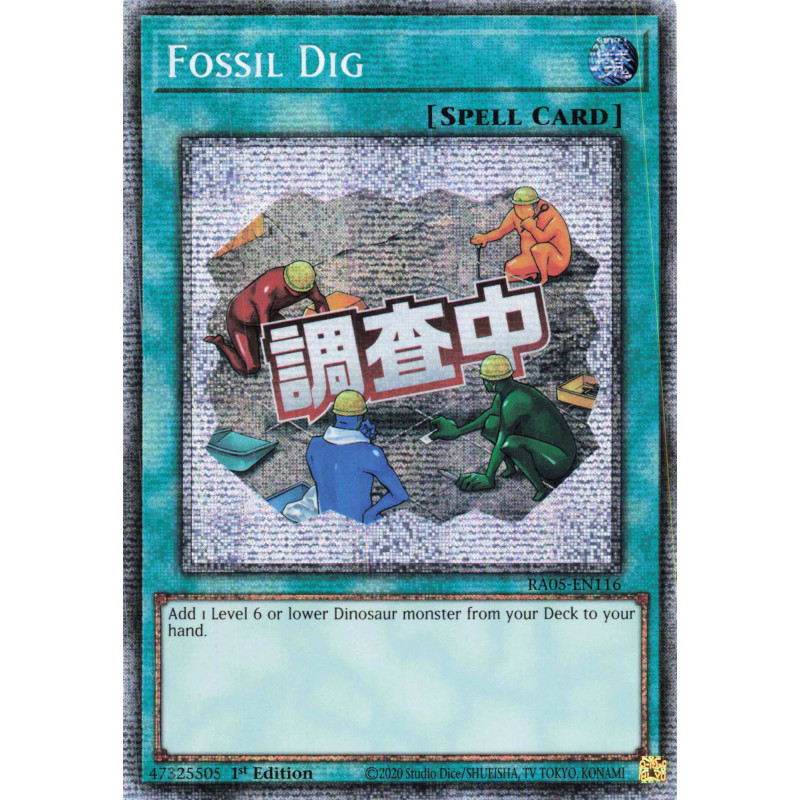 Yu-Gi-Oh TCG RA05-EN116 STAR Fossil Dig (stamp artwork) Starlight Rare Rarity Collection 5