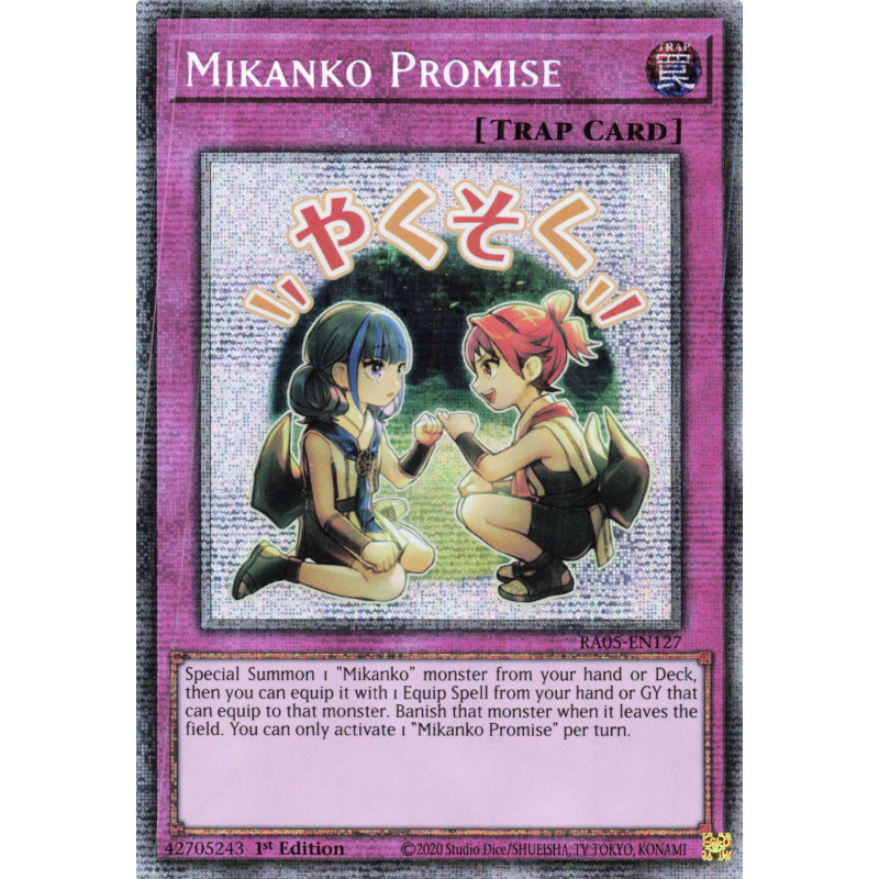 Yu-Gi-Oh TCG RA05-EN127 STAR Mikanko Promise (stamp artwork) Starlight Rare Rarity Collection 5