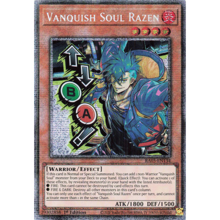 Yu-Gi-Oh TCG RA05-EN134 STAR Vanquish Soul Razen (stamp artwork) Starlight Rare Rarity Collection 5