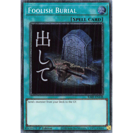 Yu-Gi-Oh TCG RA05-EN138 STAR Foolish Burial (stamp artwork) Starlight Rare Rarity Collection 5
