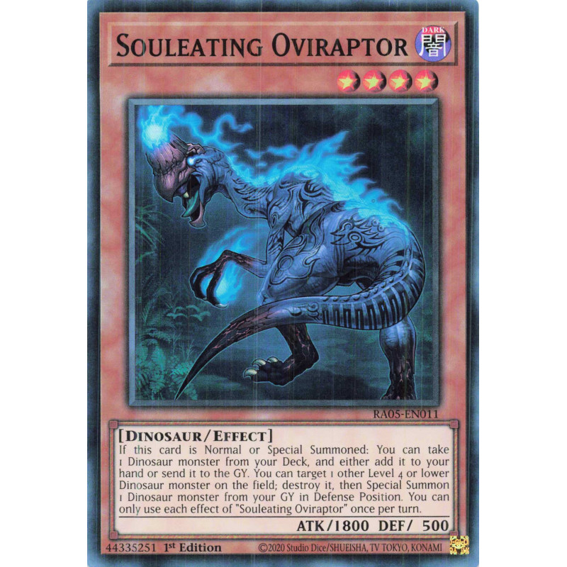 Yu-Gi-Oh TCG RA05-EN011 SR Souleating Oviraptor Super Rare Rarity Collection 5