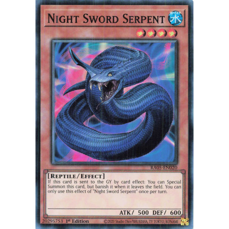 Yu-Gi-Oh TCG RA05-EN020 SR Night Sword Serpent Super Rare Rarity Collection 5
