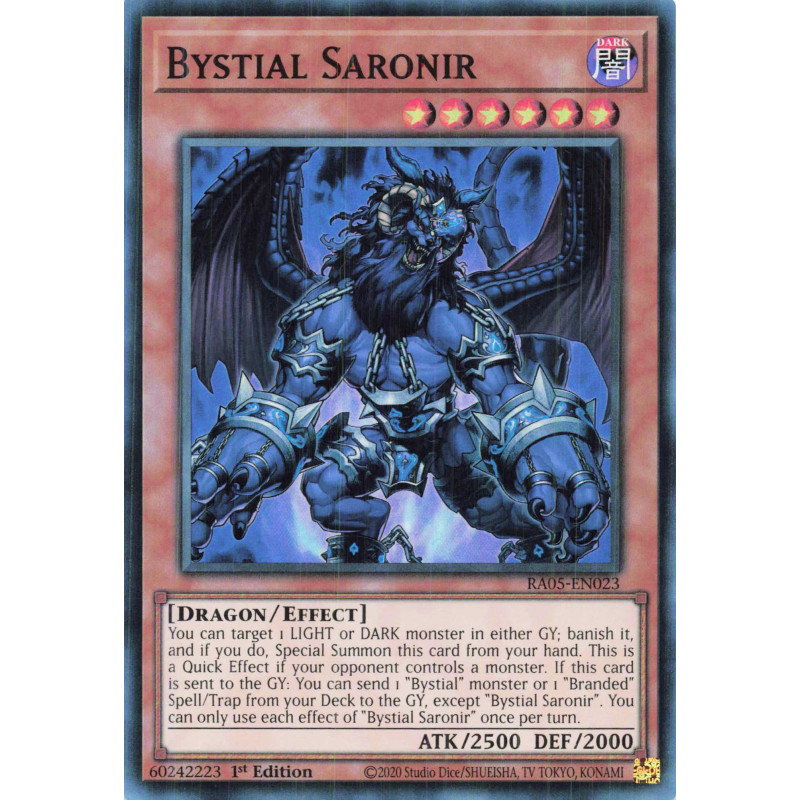 Yu-Gi-Oh TCG RA05-EN023 SR Bystial Saronir Super Rare Rarity Collection 5