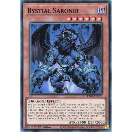 Yu-Gi-Oh TCG RA05-EN023 SR Bystial Saronir Super Rare Rarity Collection 5