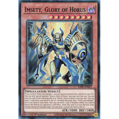 Yu-Gi-Oh TCG RA05-EN027 SR Imsety, Glory of Horus Super Rare Rarity Collection 5