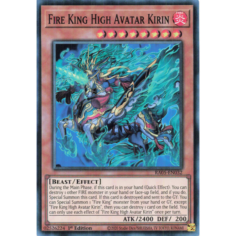 Yu-Gi-Oh TCG RA05-EN032 SR Fire King High Avatar Kirin Super Rare Rarity Collection 5