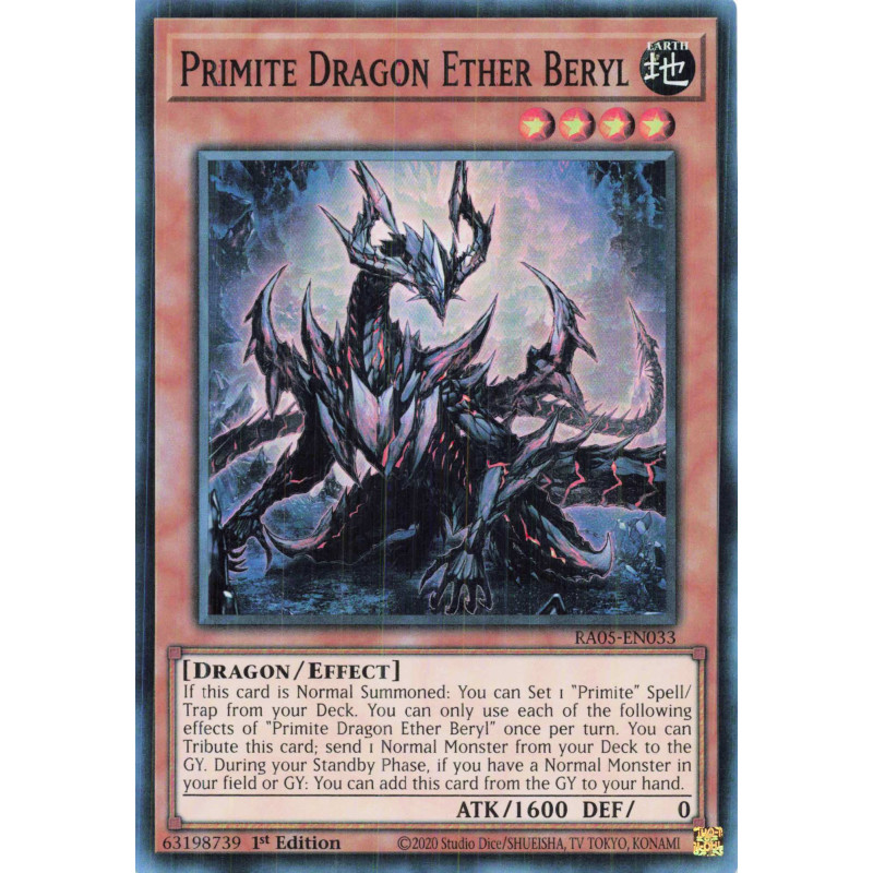 Yu-Gi-Oh TCG RA05-EN033 SR Primite Dragon Ether Beryl Super Rare Rarity Collection 5