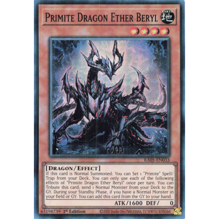 Yu-Gi-Oh TCG RA05-EN033 SR Primite Dragon Ether Beryl Super Rare Rarity Collection 5
