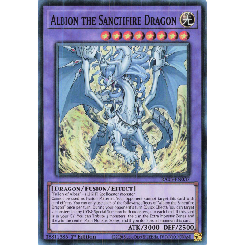 Yu-Gi-Oh TCG RA05-EN037 SR Albion the Sanctifire Dragon Super Rare Rarity Collection 5