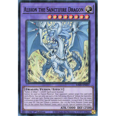Yu-Gi-Oh TCG RA05-EN037 SR Albion the Sanctifire Dragon Super Rare Rarity Collection 5
