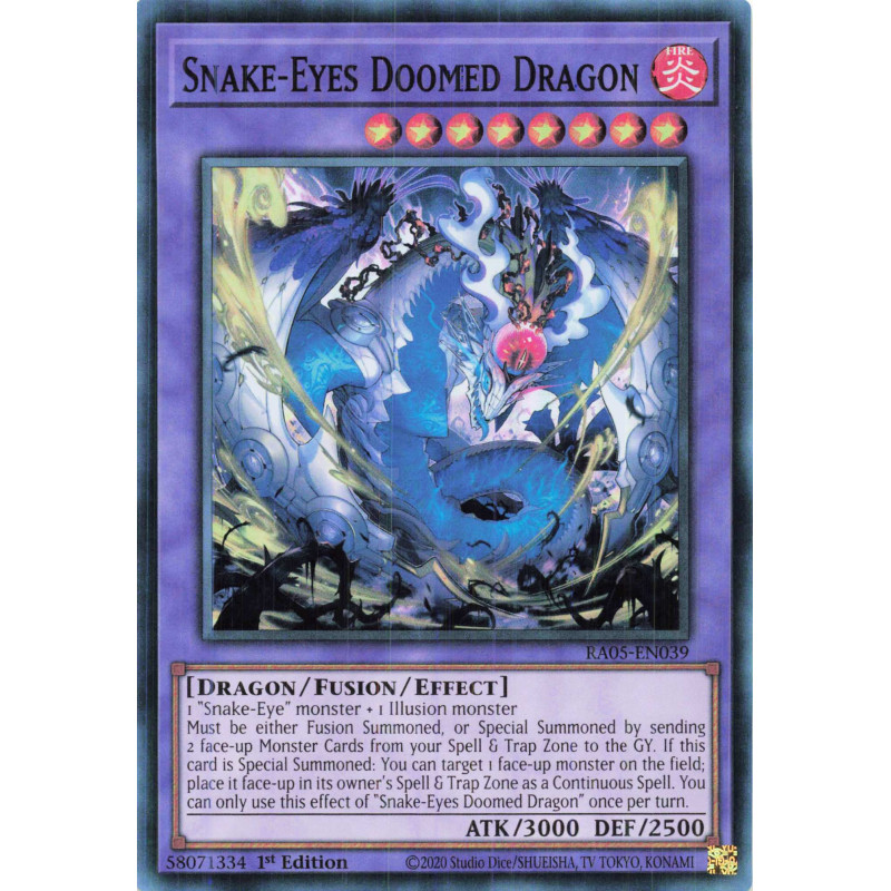 Yu-Gi-Oh TCG RA05-EN039 SR Snake-Eyes Doomed Dragon Super Rare Rarity Collection 5