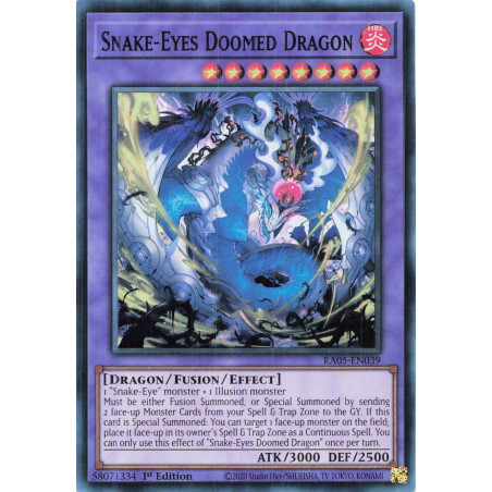 Yu-Gi-Oh TCG RA05-EN039 SR Snake-Eyes Doomed Dragon Super Rare Rarity Collection 5
