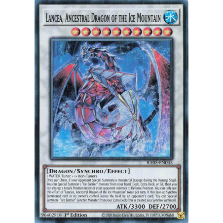 Yu-Gi-Oh TCG RA05-EN045 SR Lancea, Ancestral Dragon of the Ice Mountain Super Rare Rarity Collection 5