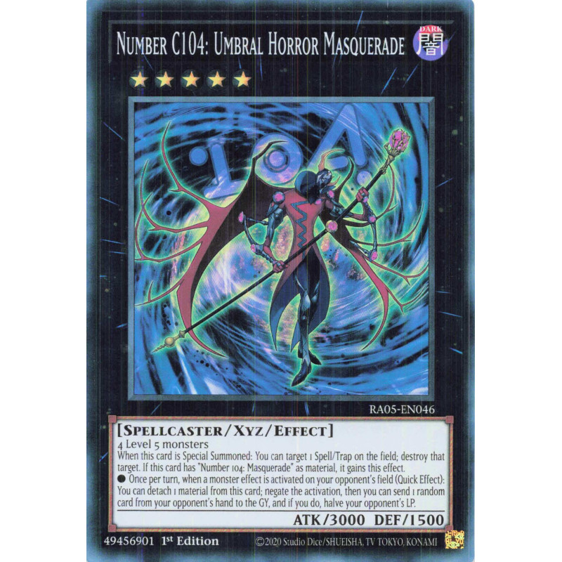 Yu-Gi-Oh TCG RA05-EN046 SR Number C104: Umbral Horror Masquerade Super Rare Rarity Collection 5