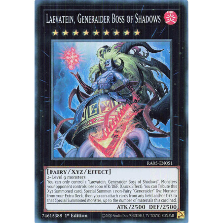 Yu-Gi-Oh TCG RA05-EN051 SR Laevatein, Generaider Boss of Shadows Super Rare Rarity Collection 5