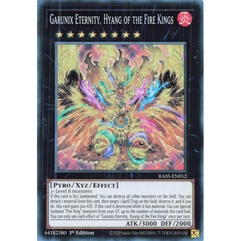 Yu-Gi-Oh TCG RA05-EN052 SR Garunix Eternity, Hyang of the Fire Kings Super Rare Rarity Collection 5