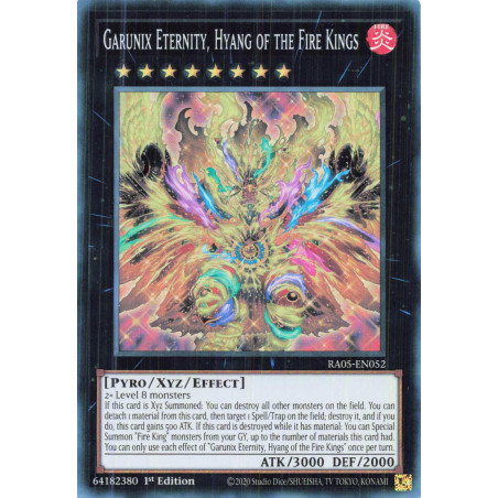 Yu-Gi-Oh TCG RA05-EN052 SR Garunix Eternity, Hyang of the Fire Kings Super Rare Rarity Collection 5
