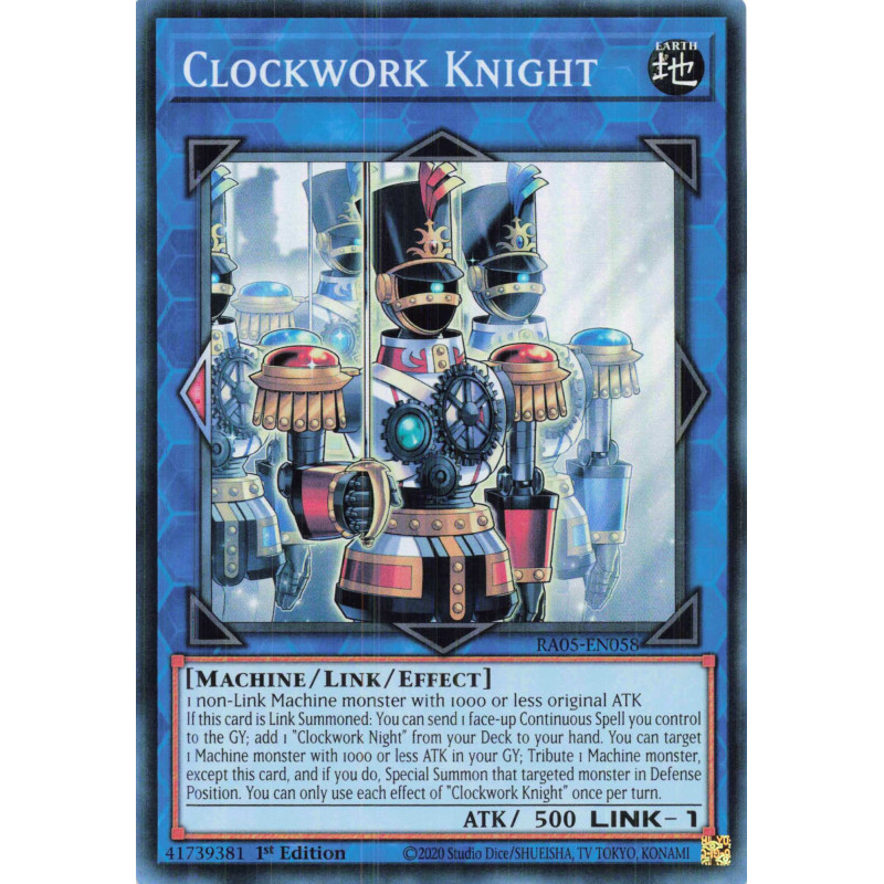 Yu-Gi-Oh TCG RA05-EN058 SR Clockwork Knight Super Rare Rarity Collection 5