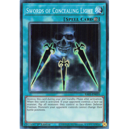 Yu-Gi-Oh TCG RA05-EN059 SR Swords of Concealing Light Super Rare Rarity Collection 5