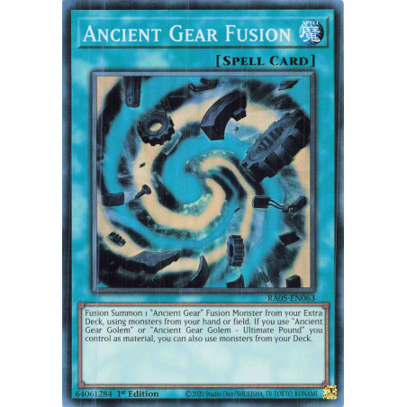 Yu-Gi-Oh TCG RA05-EN063 SR Ancient Gear Fusion Super Rare Rarity Collection 5