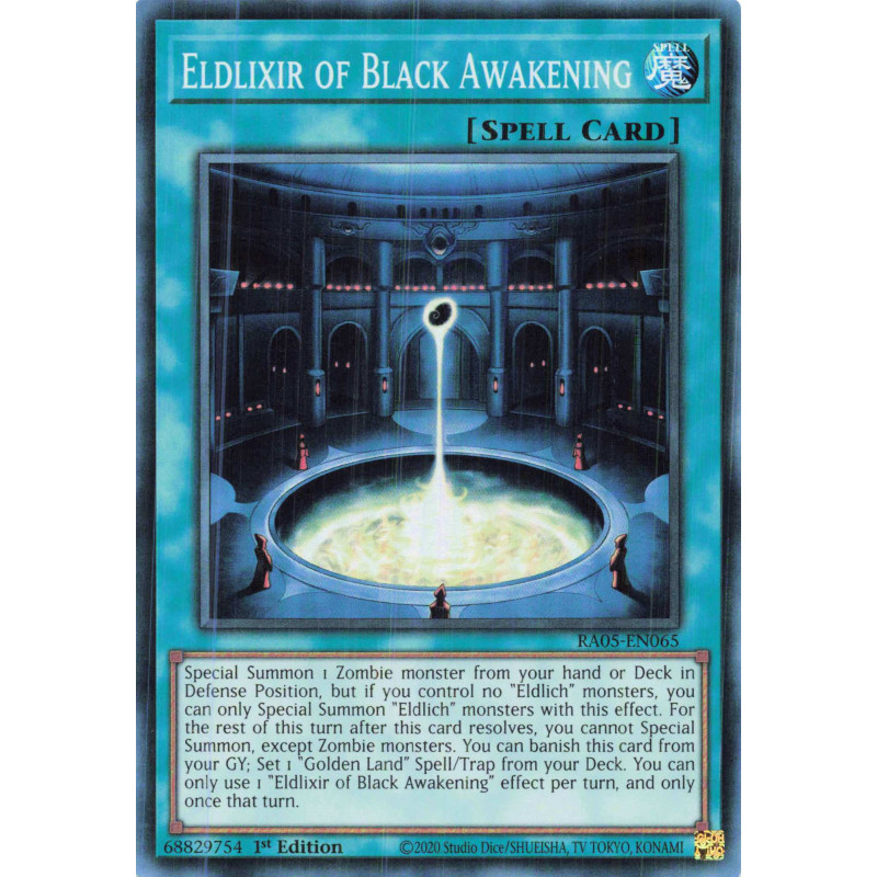 Yu-Gi-Oh TCG RA05-EN065 SR Eldlixir of Black Awakening Super Rare Rarity Collection 5