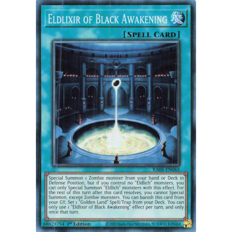 Yu-Gi-Oh TCG RA05-EN065 SR Eldlixir of Black Awakening Super Rare Rarity Collection 5