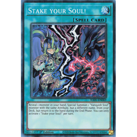 Yu-Gi-Oh TCG RA05-EN069 SR Stake your Soul! Super Rare Rarity Collection 5