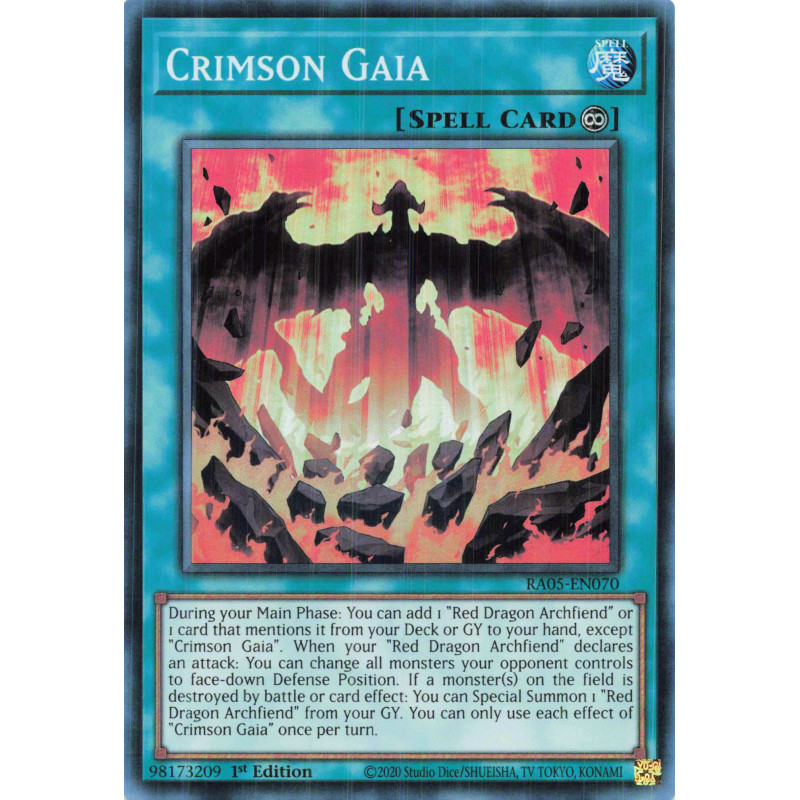 Yu-Gi-Oh TCG RA05-EN070 SR Crimson Gaia Super Rare Rarity Collection 5