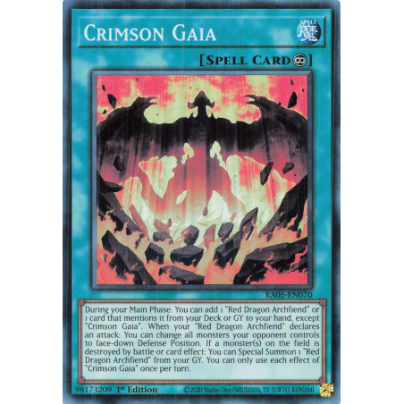 Yu-Gi-Oh TCG RA05-EN070 SR Crimson Gaia Super Rare Rarity Collection 5
