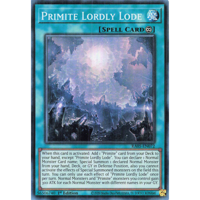 Yu-Gi-Oh TCG RA05-EN072 SR Primite Lordly Lode Super Rare Rarity Collection 5