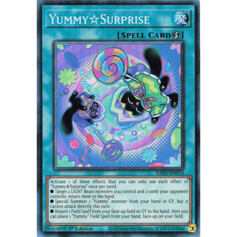 Yu-Gi-Oh TCG RA05-EN074 SR Yummy☆Surprise Super Rare Rarity Collection 5