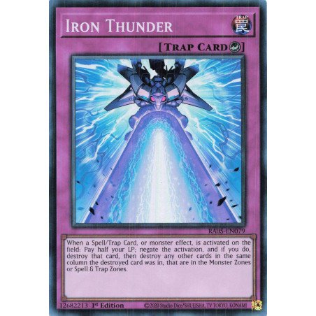 Yu-Gi-Oh TCG RA05-EN079 SR Iron Thunder Super Rare Rarity Collection 5