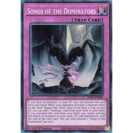 Yu-Gi-Oh TCG RA05-EN081 SR Songs of the Dominators Super Rare Rarity Collection 5