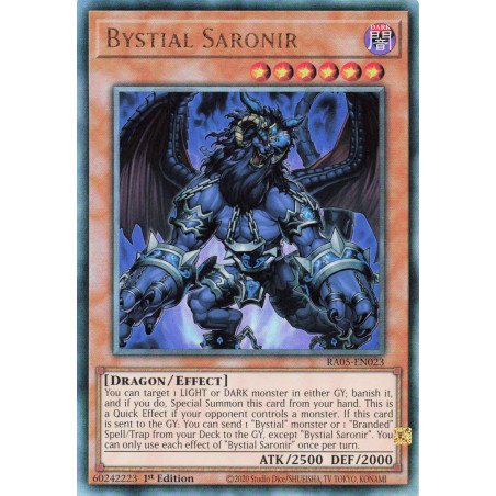 Yu-Gi-Oh TCG RA05-EN023 UL Bystial Saronir Ultimate Rare Rarity Collection 5