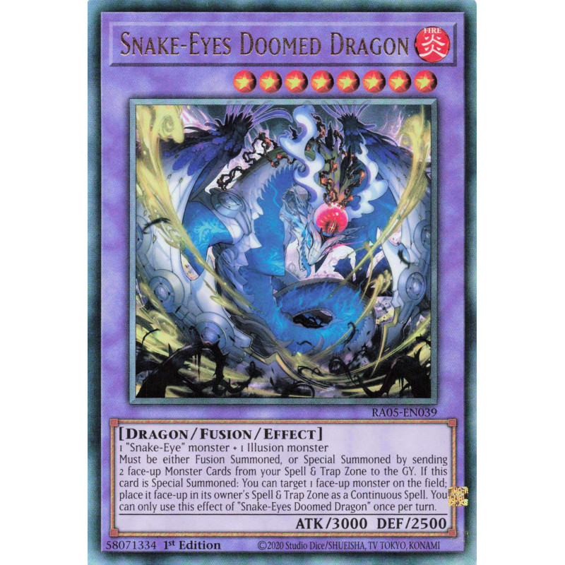 Yu-Gi-Oh TCG RA05-EN039 UL Snake-Eyes Doomed Dragon Ultimate Rare Rarity Collection 5