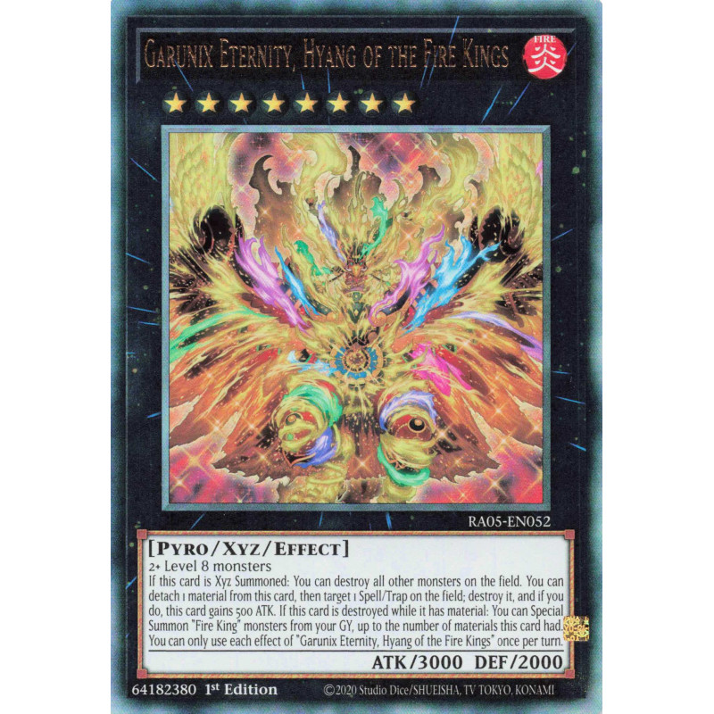 Yu-Gi-Oh TCG RA05-EN052 UL Garunix Eternity, Hyang of the Fire Kings Ultimate Rare Rarity Collection 5
