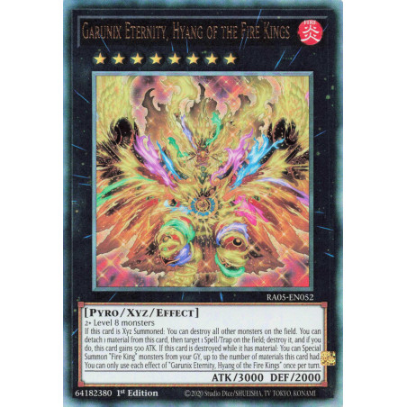 Yu-Gi-Oh TCG RA05-EN052 UL Garunix Eternity, Hyang of the Fire Kings Ultimate Rare Rarity Collection 5