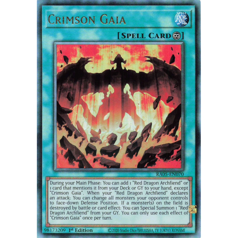 Yu-Gi-Oh TCG RA05-EN070 UL Crimson Gaia Ultimate Rare Rarity Collection 5