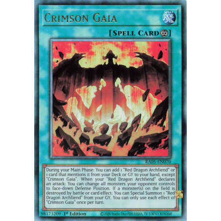 Yu-Gi-Oh TCG RA05-EN070 UL Crimson Gaia Ultimate Rare Rarity Collection 5