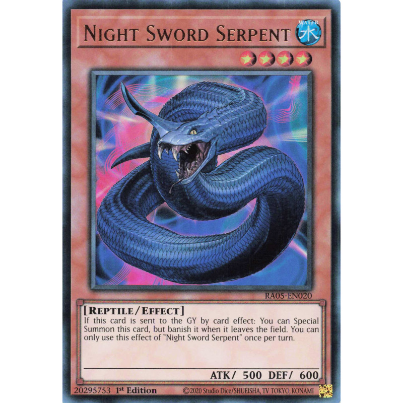 Yu-Gi-Oh TCG RA05-EN020 UR Night Sword Serpent Ultra Rare Rarity Collection 5