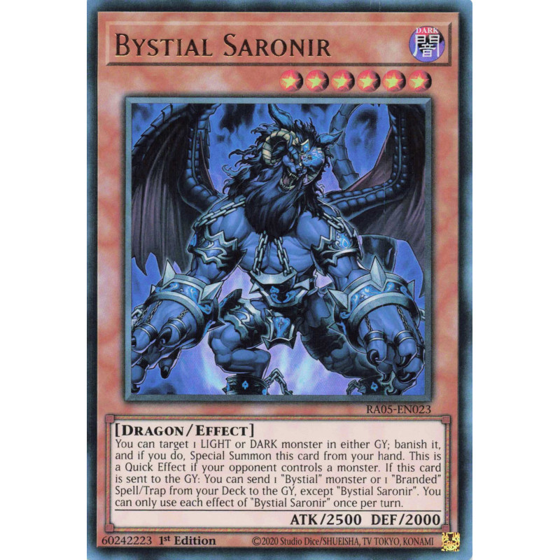 Yu-Gi-Oh TCG RA05-EN023 UR Bystial Saronir Ultra Rare Rarity Collection 5