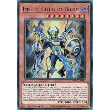 Yu-Gi-Oh TCG RA05-EN027 UR Imsety, Glory of Horus Ultra Rare Rarity Collection 5