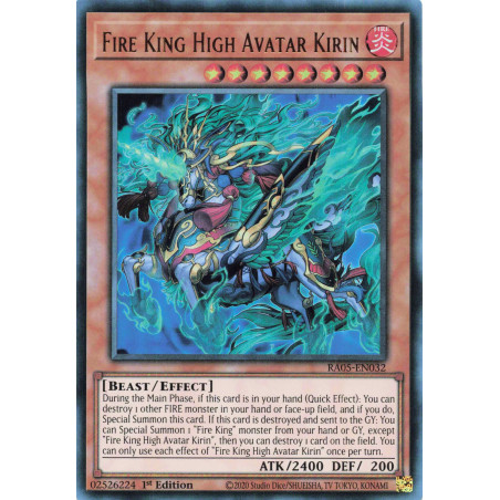 Yu-Gi-Oh TCG RA05-EN032 UR Fire King High Avatar Kirin Ultra Rare Rarity Collection 5