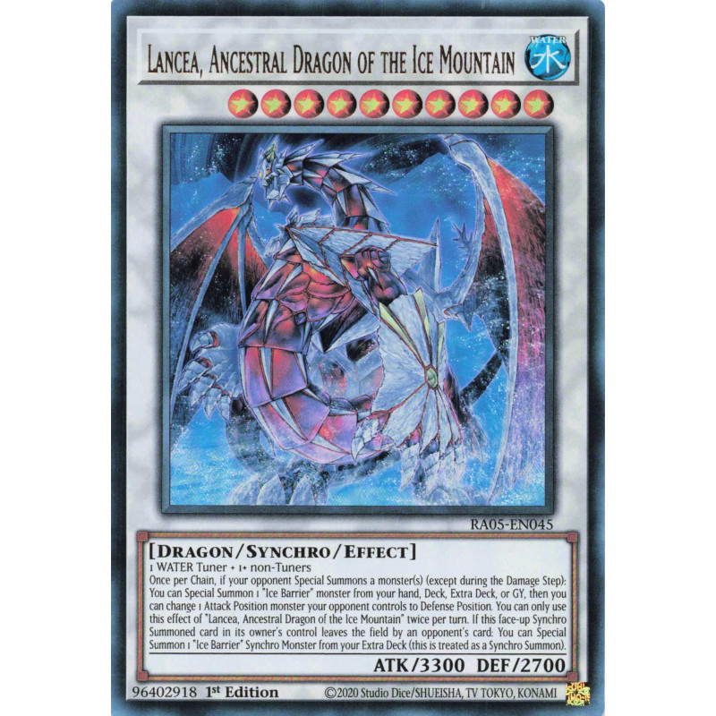 Yu-Gi-Oh TCG RA05-EN045 UR Lancea, Ancestral Dragon of the Ice Mountain Ultra Rare Rarity Collection 5