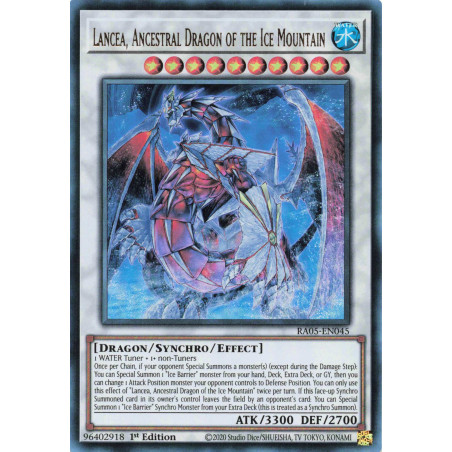 Yu-Gi-Oh TCG RA05-EN045 UR Lancea, Ancestral Dragon of the Ice Mountain Ultra Rare Rarity Collection 5